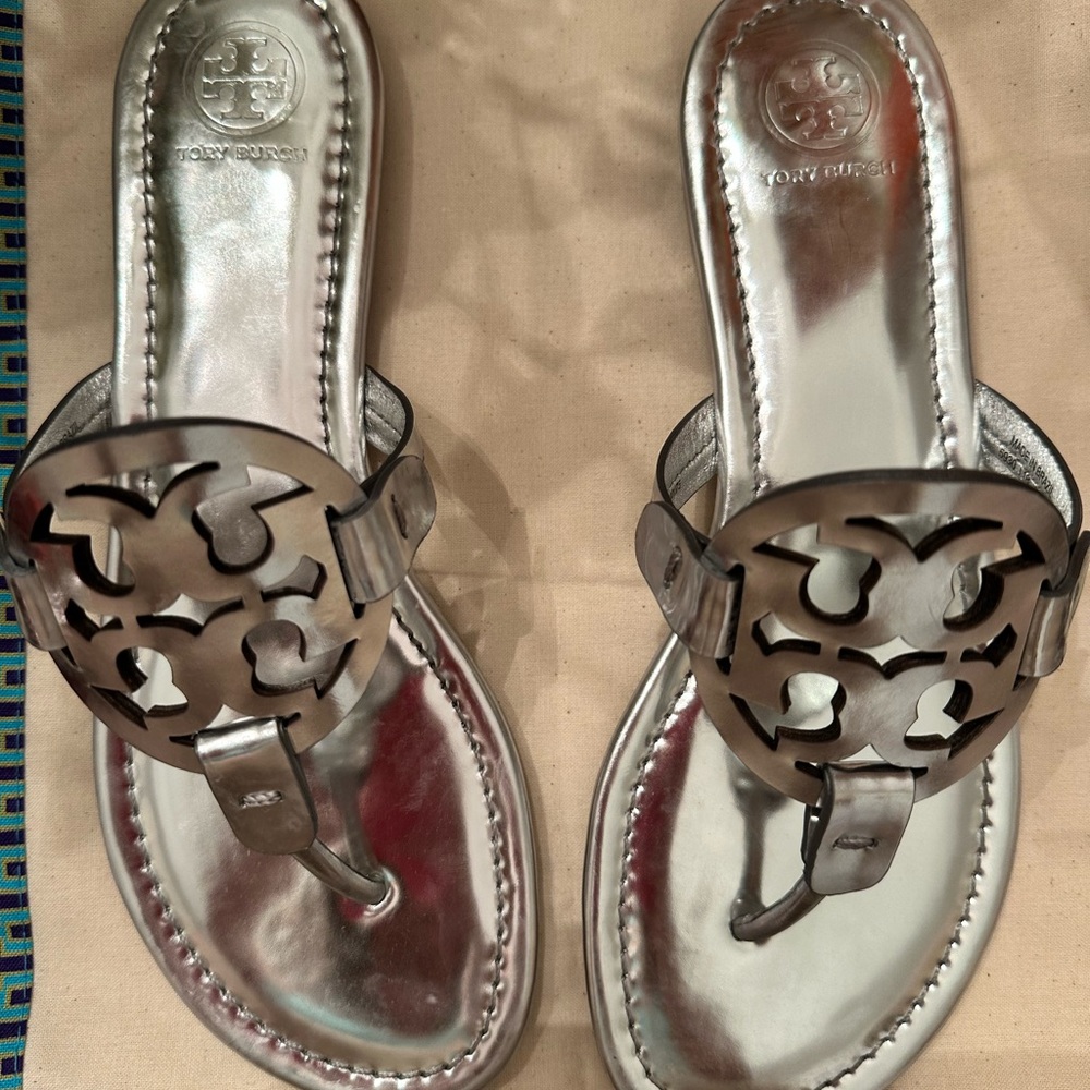 Tory Burch Miller Sandal Silver